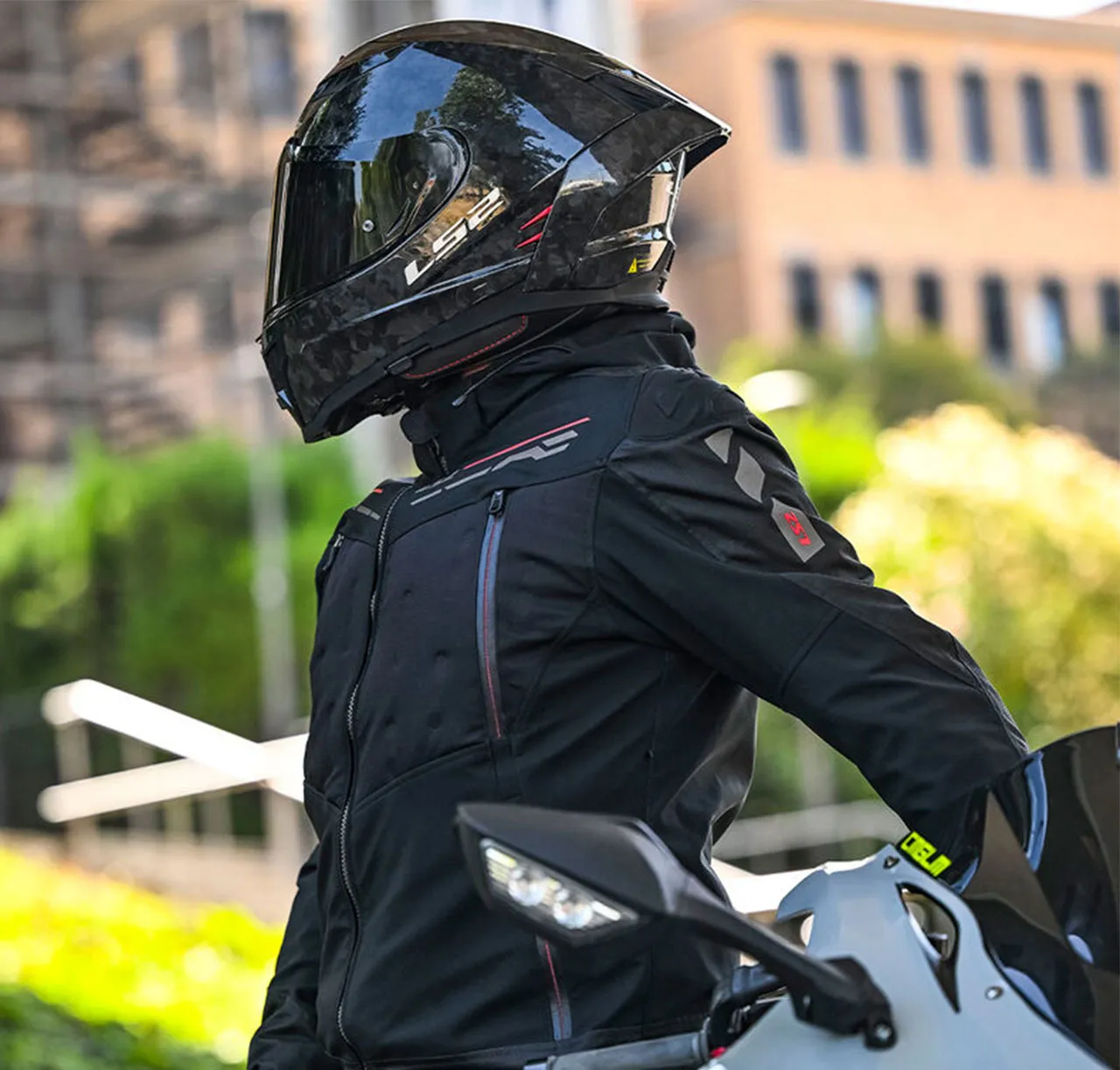 LS2 ZIRCONIUM EVO MONT SİYAH-KIRMIZI